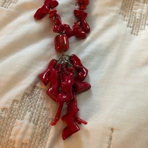 Chicos red coral necklace